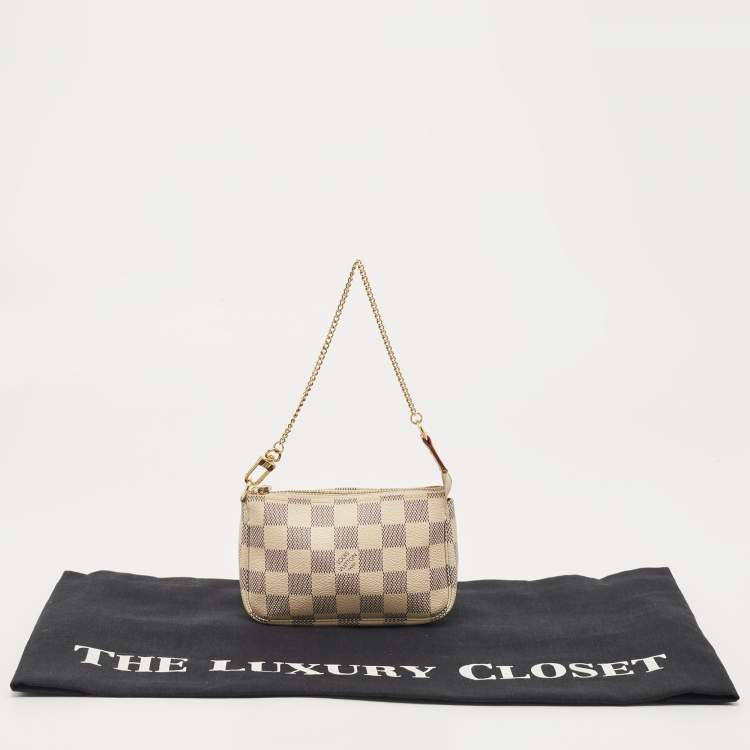 Pre Owned Louis Vuitton Damier Azur Canvas Mini Pochette Accessoires