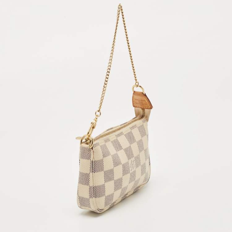 Pre Owned Louis Vuitton Damier Azur Canvas Mini Pochette Accessoires
