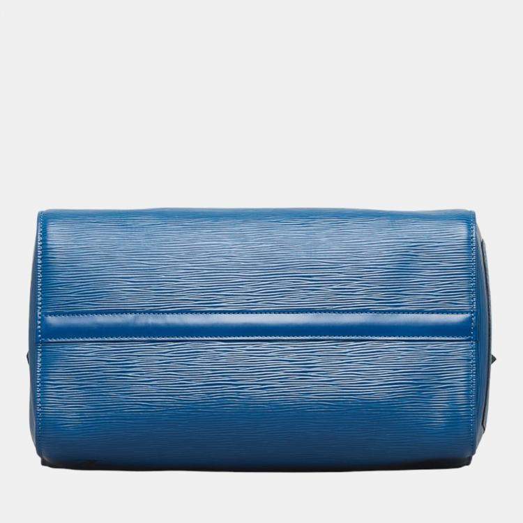 Pre Owned Louis Vuitton Blue Epi Leather Speedy 30 Handbag