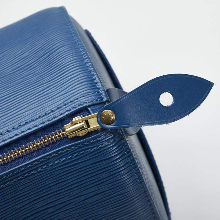 Pre Owned Louis Vuitton Blue Epi Leather Speedy 30 Handbag