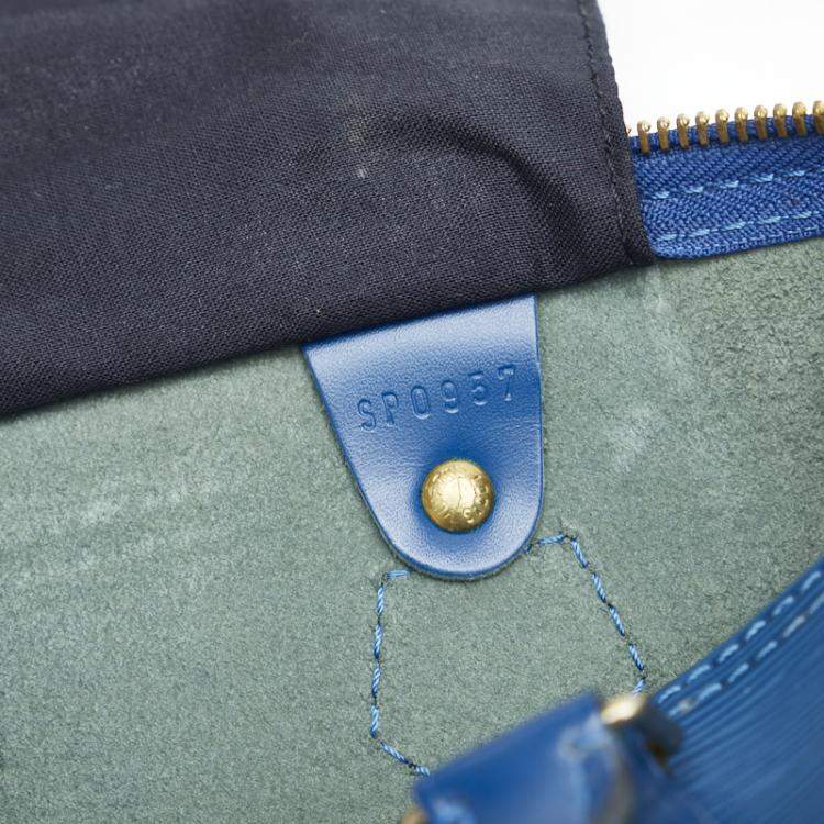 Pre Owned Louis Vuitton Blue Epi Leather Speedy 30 Handbag