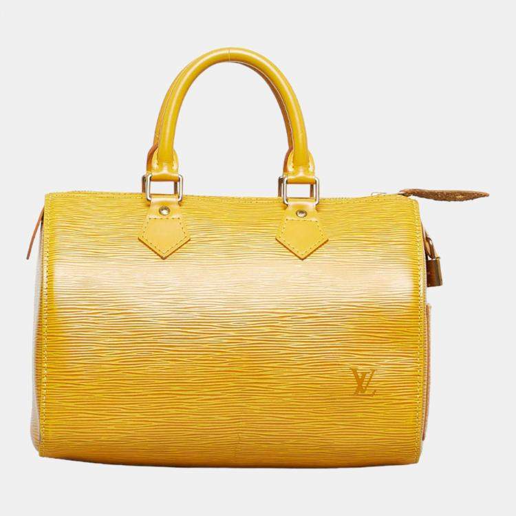 Pre Owned Louis Vuitton Yellow Epi Leather Speedy 25 Handbag