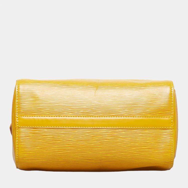 Pre Owned Louis Vuitton Yellow Epi Leather Speedy 25 Handbag