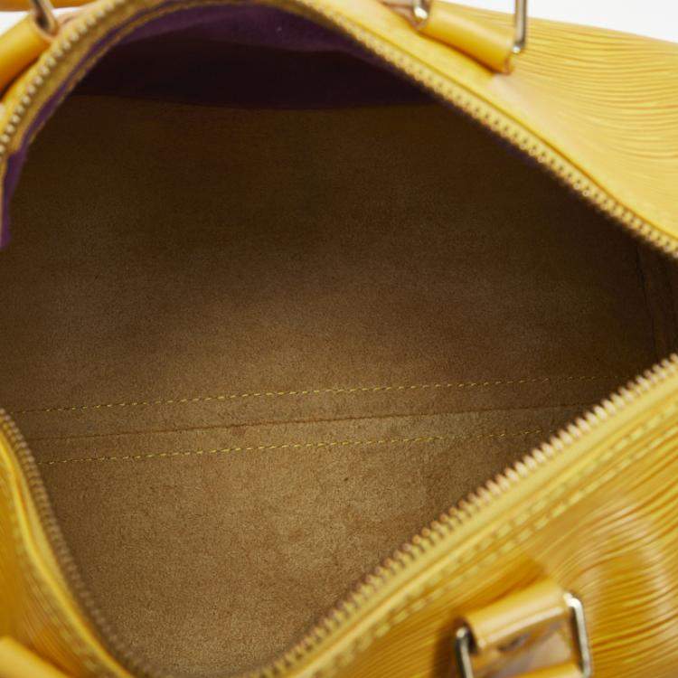 Pre Owned Louis Vuitton Yellow Epi Leather Speedy 25 Handbag