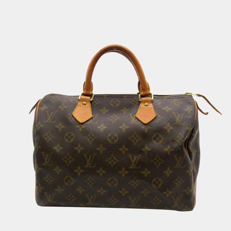 Pre Owned Louis Vuitton Brown Monogram Canvas Speedy 30 Handbag
