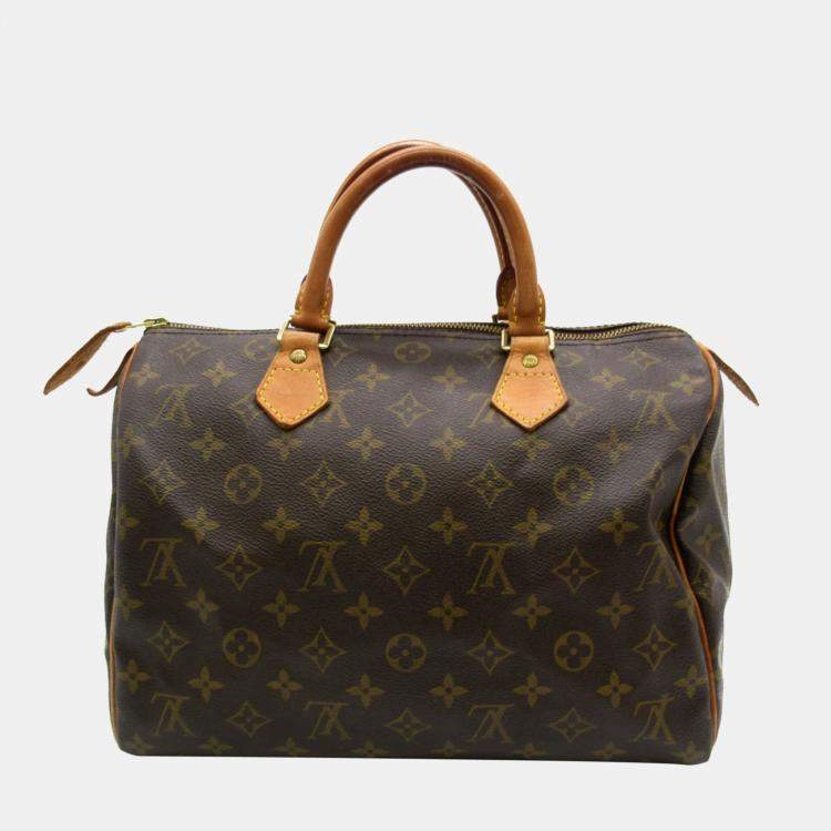 Pre Owned Louis Vuitton Brown Monogram Canvas Speedy 30 Handbag