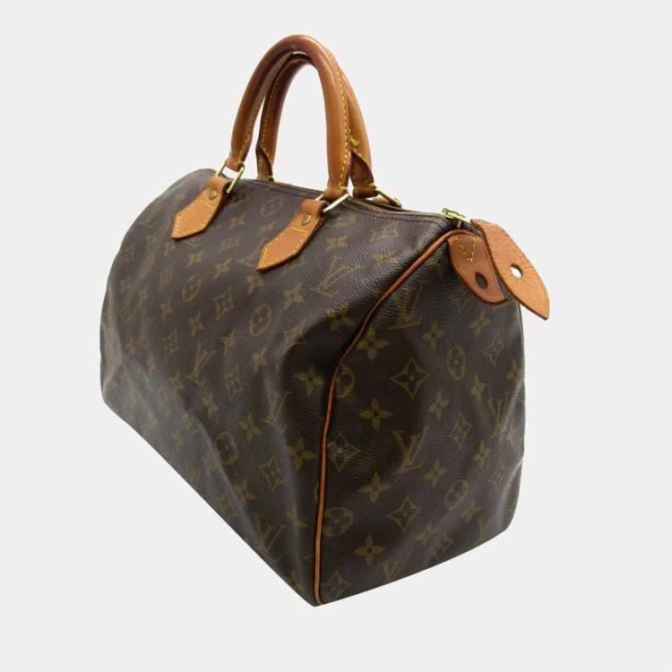 Pre Owned Louis Vuitton Brown Monogram Canvas Speedy 30 Handbag