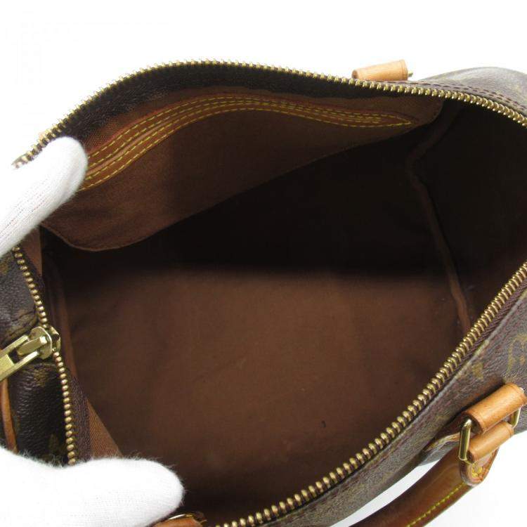 Pre Owned Louis Vuitton Brown Monogram Canvas Speedy 30 Handbag