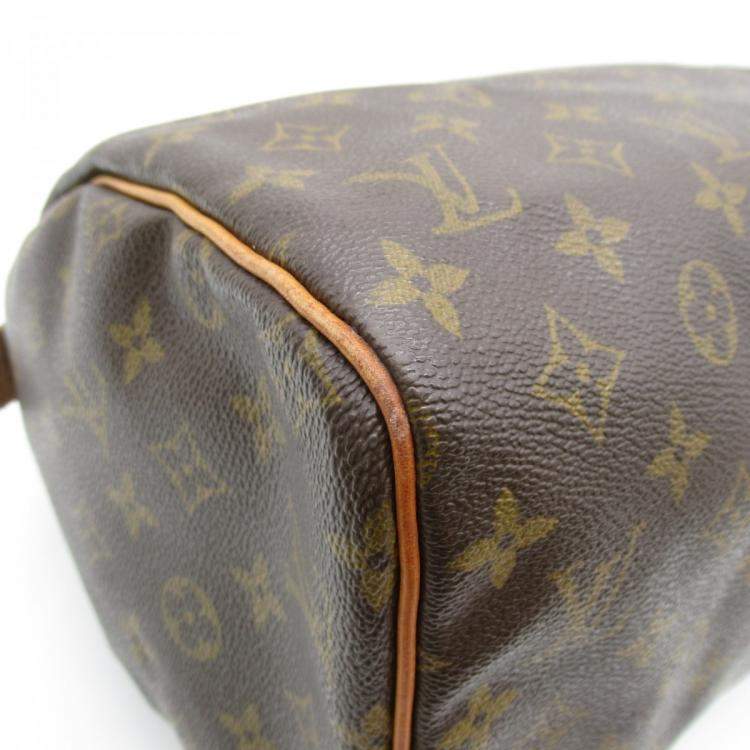 Pre Owned Louis Vuitton Brown Monogram Canvas Speedy 30 Handbag