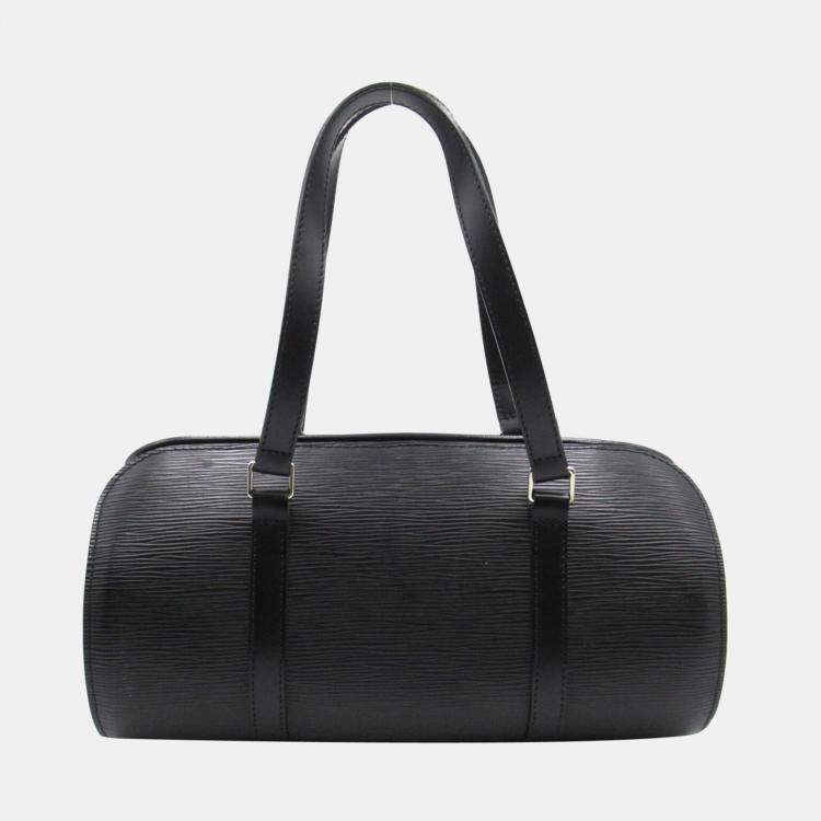 Pre Owned Louis Vuitton Black Epi Soufflot with Pouch Handbag