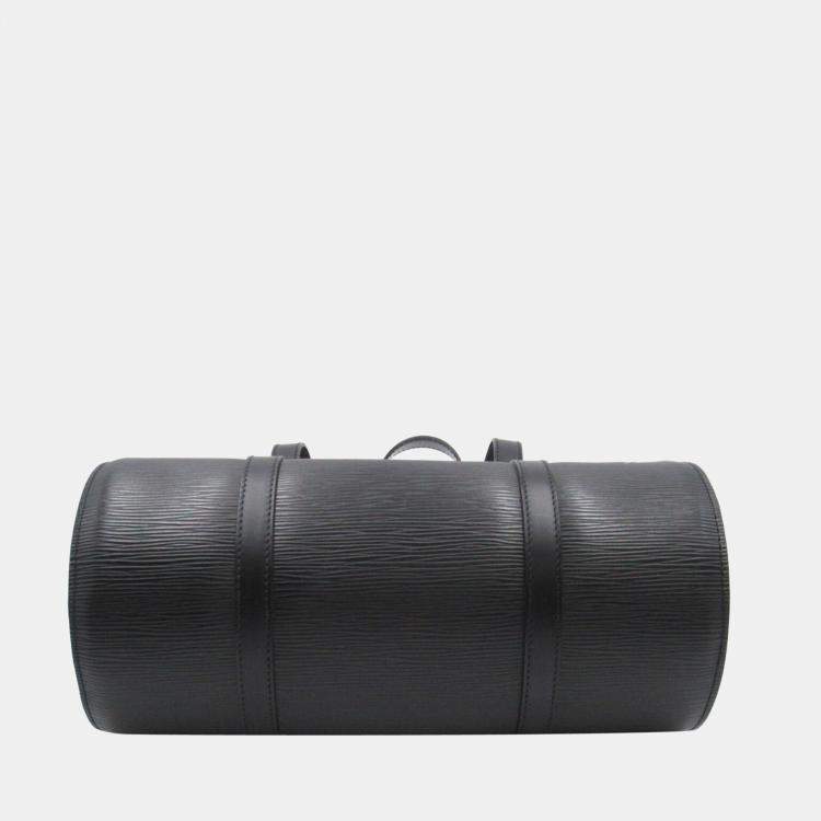 Pre Owned Louis Vuitton Black Epi Soufflot with Pouch Handbag