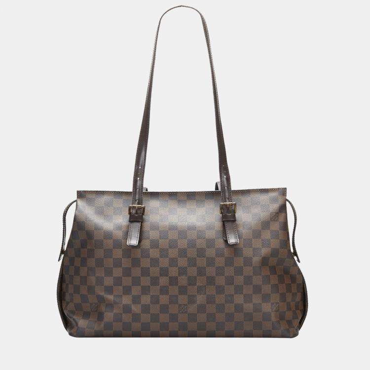 Louis Vuitton Damier Ebene Canvas Leather Chelsea Tote Bag For