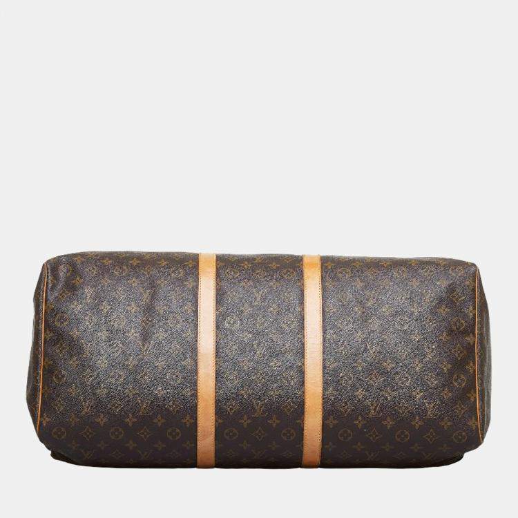 Pre Owned Louis Vuitton Brown Monogram Canvas Keepall 60 Travel Bag