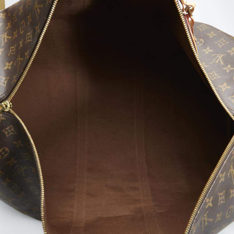 Pre Owned Louis Vuitton Brown Monogram Canvas Keepall 60 Travel Bag