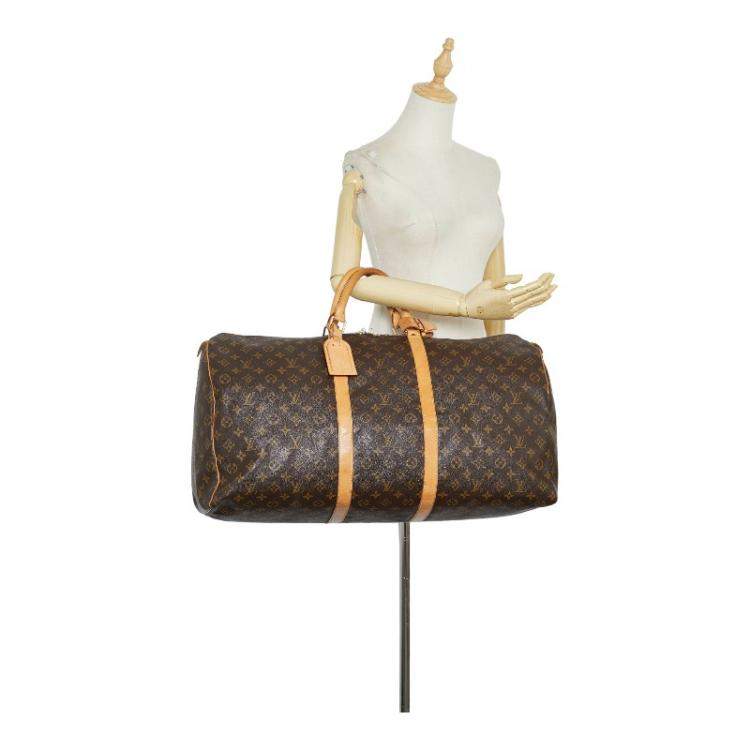 Pre Owned Louis Vuitton Brown Monogram Canvas Keepall 60 Travel Bag