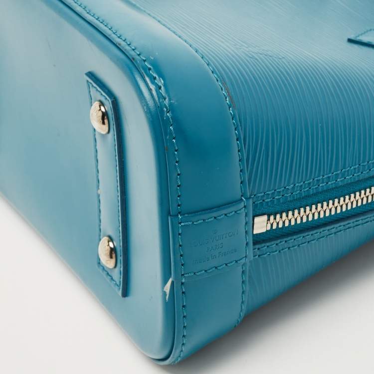 Pre Owned Louis Vuitton Cyan Epi Leather Alma BB Bag