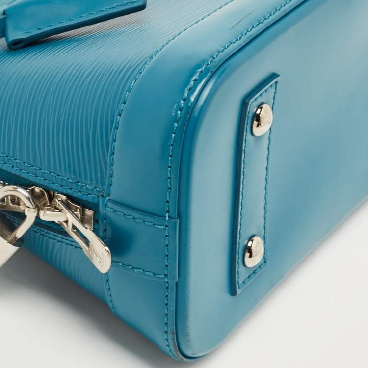 Pre Owned Louis Vuitton Cyan Epi Leather Alma BB Bag