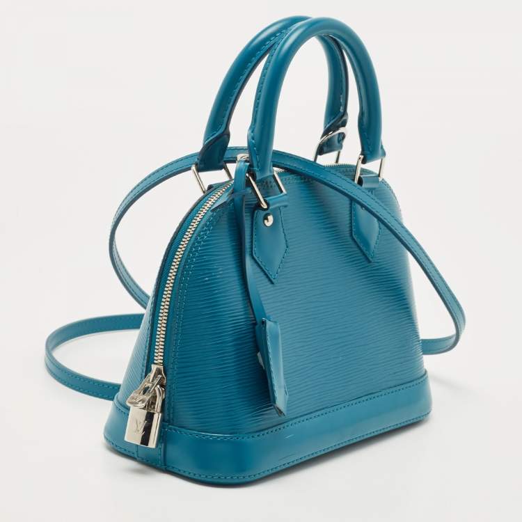 Pre Owned Louis Vuitton Cyan Epi Leather Alma BB Bag