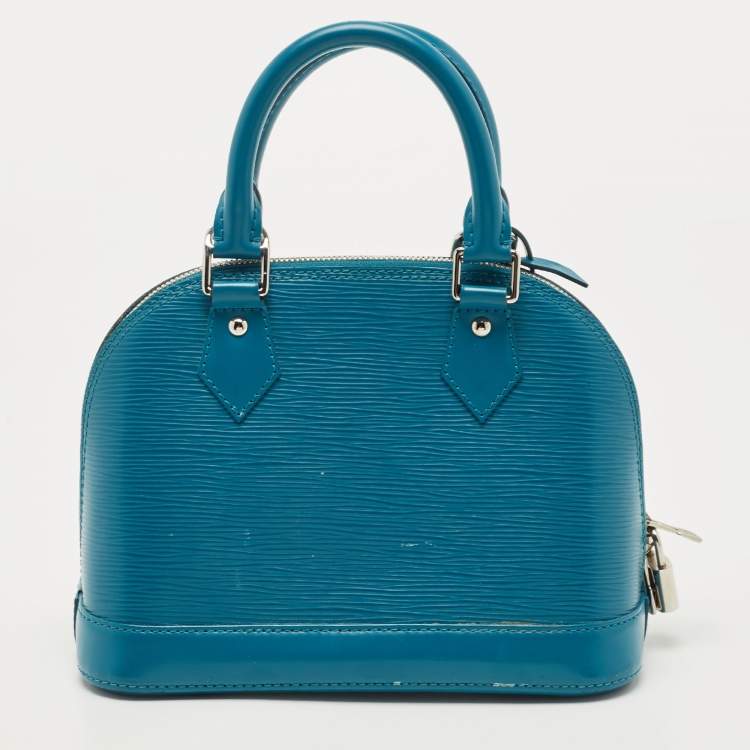 Pre Owned Louis Vuitton Cyan Epi Leather Alma BB Bag