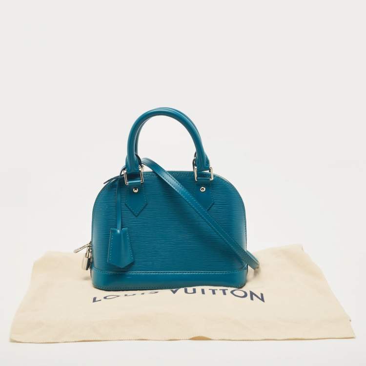 Pre Owned Louis Vuitton Cyan Epi Leather Alma BB Bag