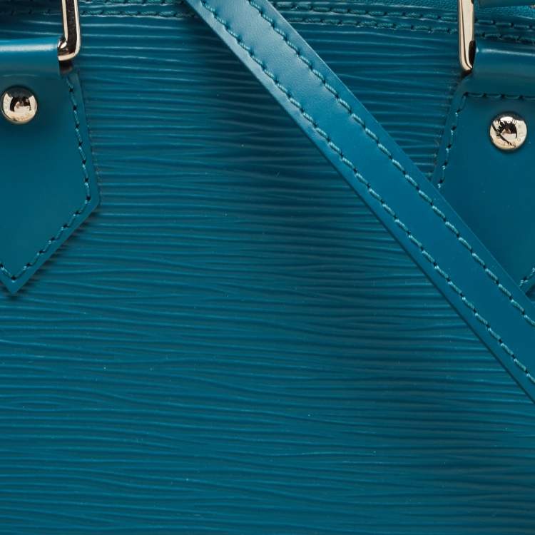 Pre Owned Louis Vuitton Cyan Epi Leather Alma BB Bag