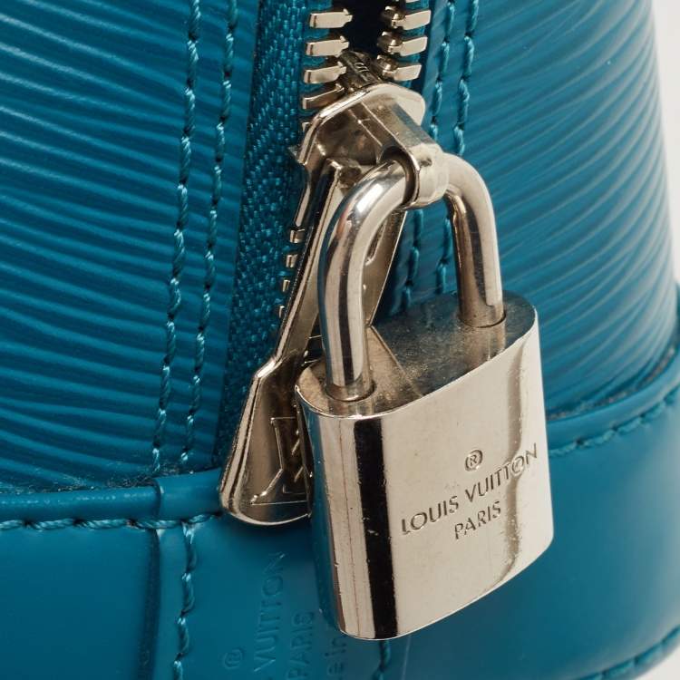 Pre Owned Louis Vuitton Cyan Epi Leather Alma BB Bag