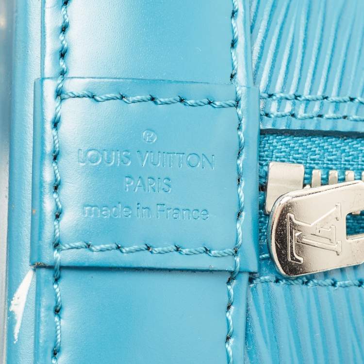Pre Owned Louis Vuitton Cyan Epi Leather Alma BB Bag