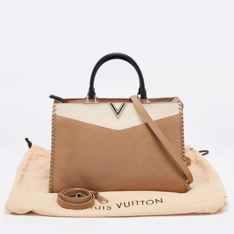 Pre Owned Louis Vuitton Tri Color Leather Monogram Very Zipped Bag