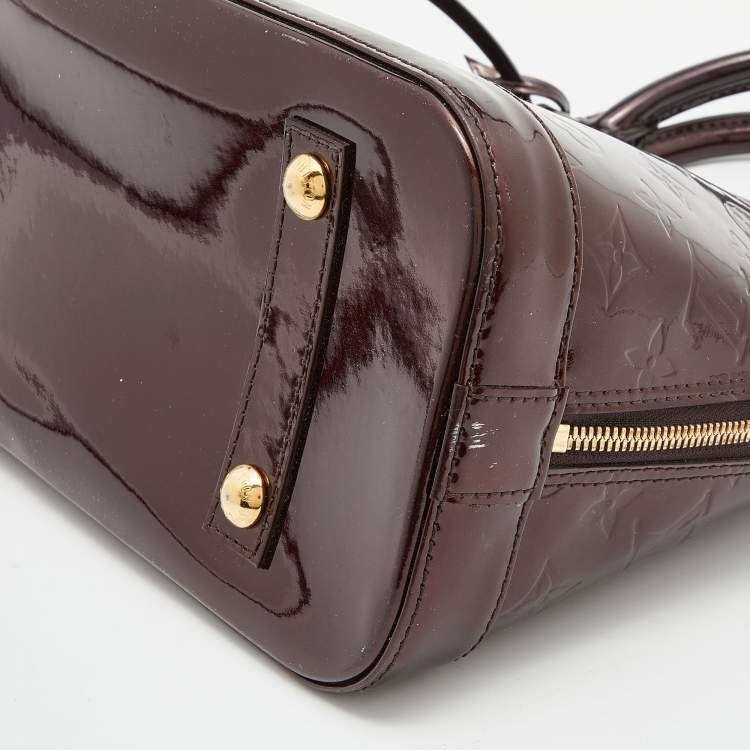 Pre Owned Louis Vuitton Amarante Monogram Vernis Alma PM Bag