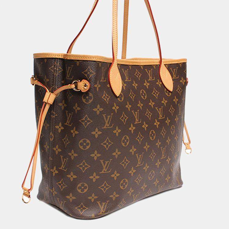 Pre Owned Louis Vuitton Brown Canvas Monogram Neverfull MM Tote Bag 