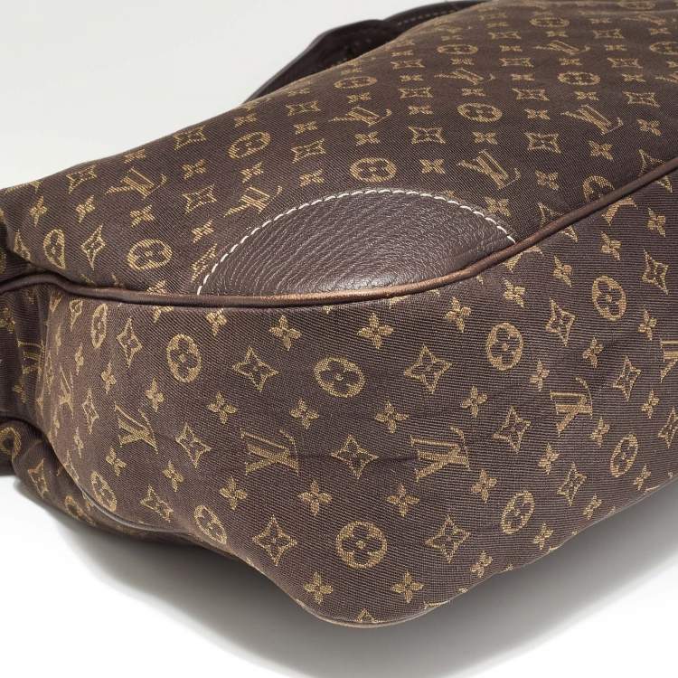Pre Owned Louis Vuitton Fusain Monogram Mini Lin Canvas Boulogne Bag