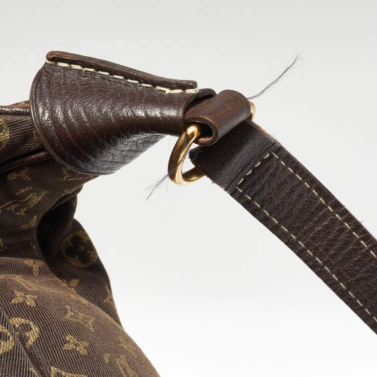 Pre Owned Louis Vuitton Fusain Monogram Mini Lin Canvas Boulogne Bag