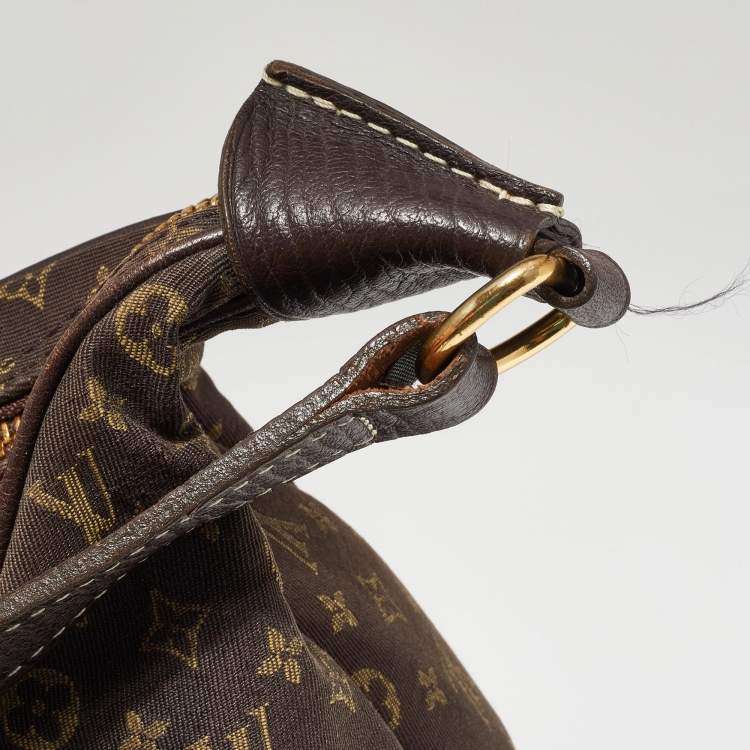 Pre Owned Louis Vuitton Fusain Monogram Mini Lin Canvas Boulogne Bag