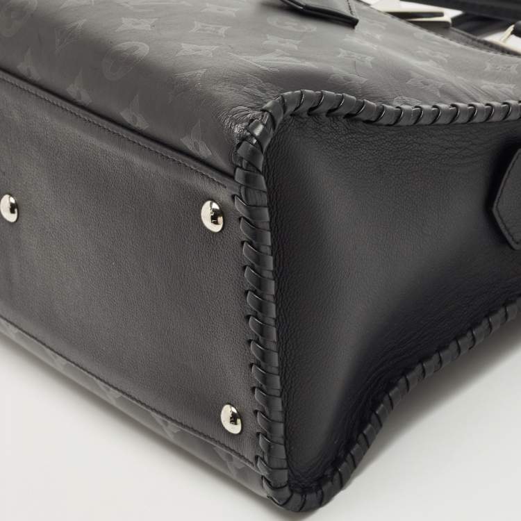 Pre Owned Louis Vuitton Black Monogram Cuir Plume Leather Very Zipped Tote