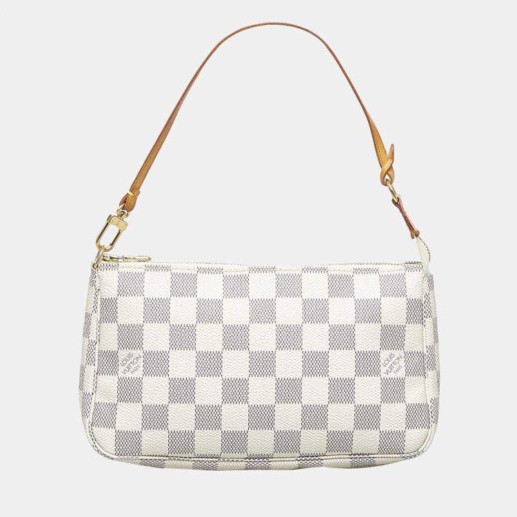Louis Vuitton Pochette Accessories White Damier Azur Bag