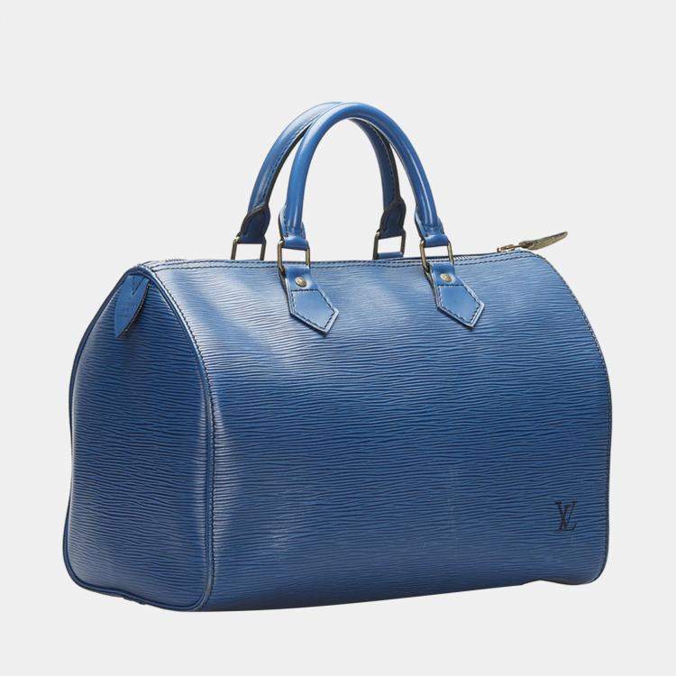 LOUIS VUITTON Pre Owned Epi Leather Blue Speedy 30 Satchel Bag