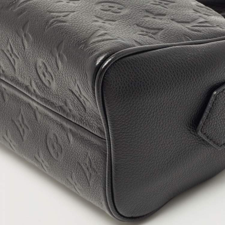 Pre Owned Louis Vuitton Black Monogram Impreinte Leather Speedy 20 Bandouliere Bag