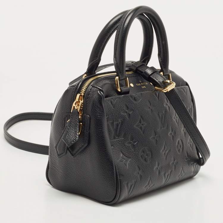 Pre Owned Louis Vuitton Black Monogram Impreinte Leather Speedy 20 Bandouliere Bag