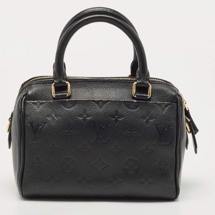 Pre Owned Louis Vuitton Black Monogram Impreinte Leather Speedy 20 Bandouliere Bag