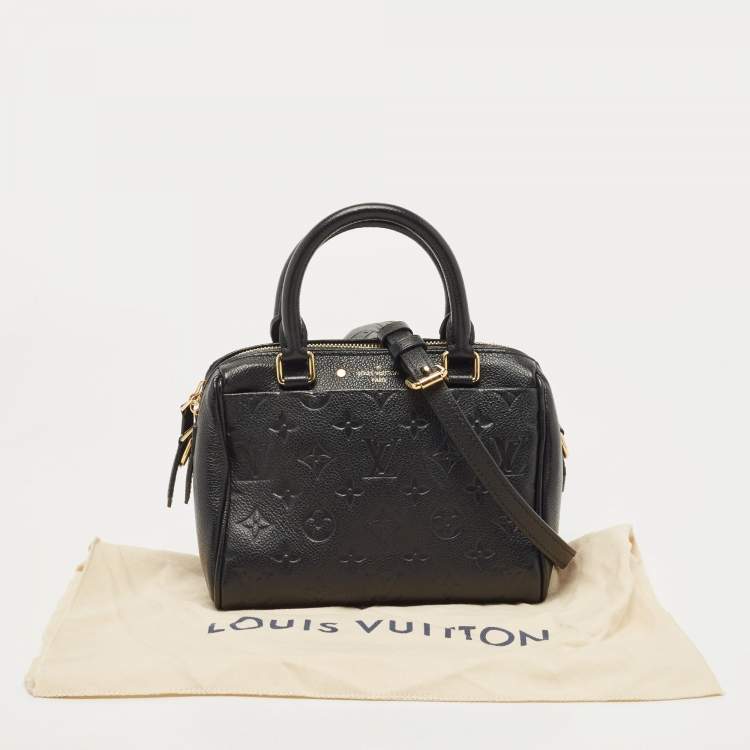 Pre Owned Louis Vuitton Black Monogram Impreinte Leather Speedy 20 Bandouliere Bag