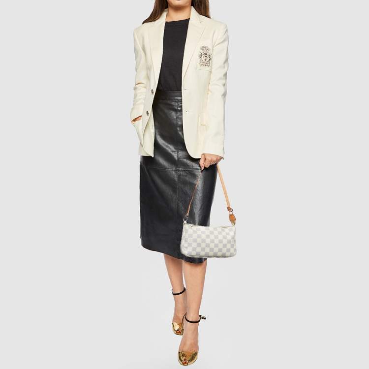 Louis Vuitton White Damier Azur Canvas Pochette Accessoires Shoulder Bag Louis  Vuitton