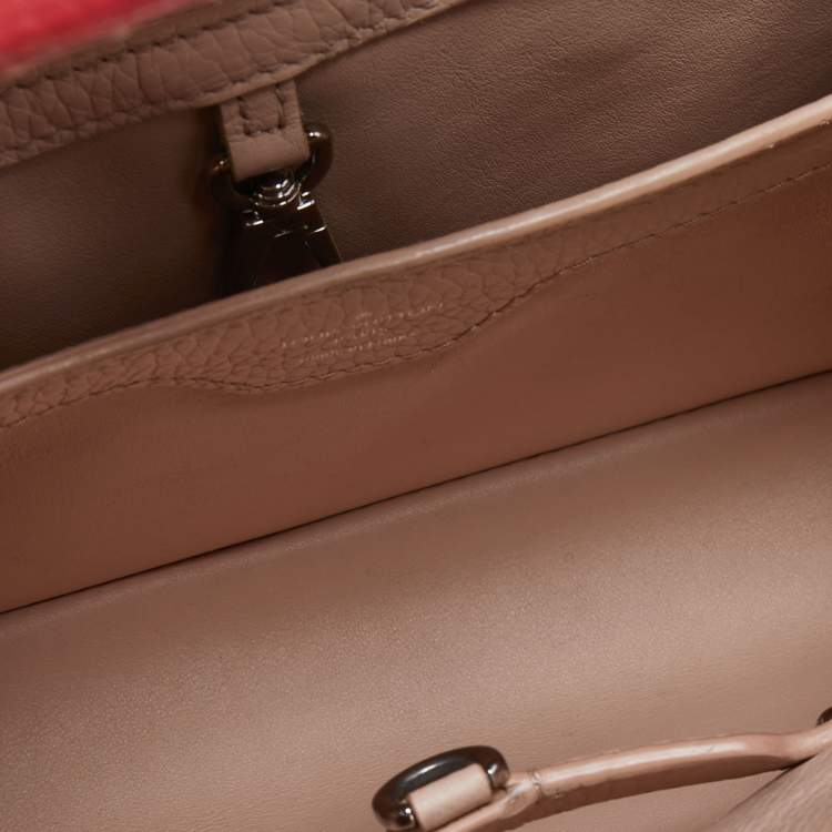 Pre Owned Louis Vuitton Red Taurillon Leather Capucines BB Bag