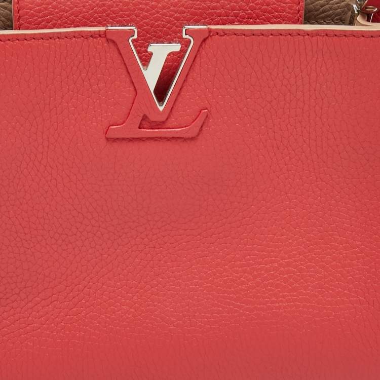 Pre Owned Louis Vuitton Red Taurillon Leather Capucines BB Bag