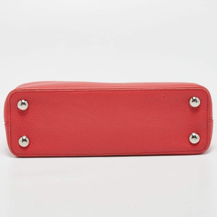 Pre Owned Louis Vuitton Red Taurillon Leather Capucines BB Bag
