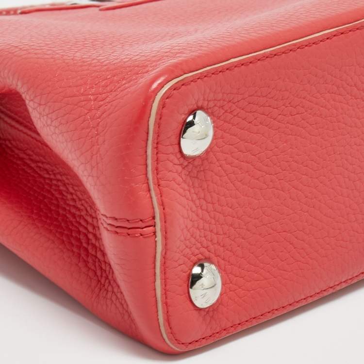 Pre Owned Louis Vuitton Red Taurillon Leather Capucines BB Bag