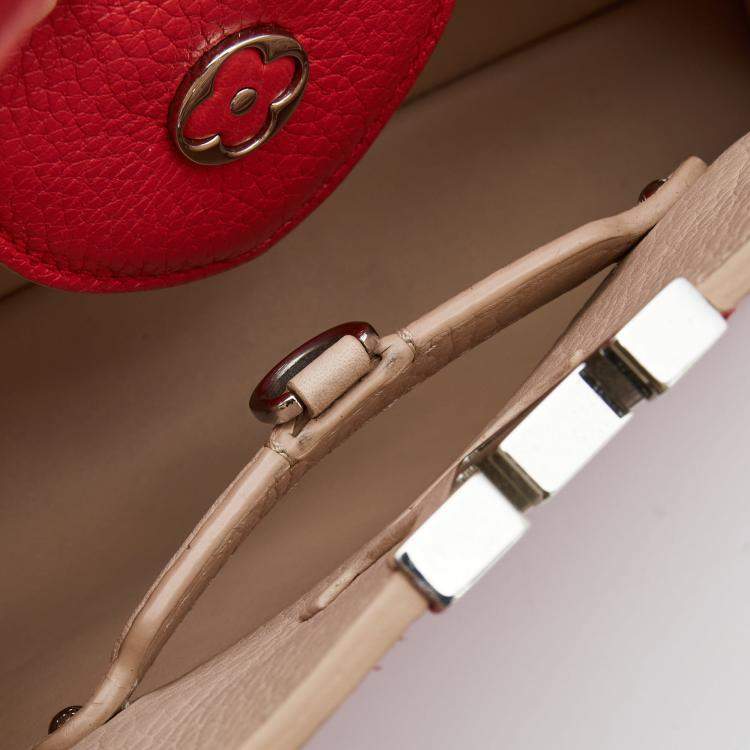 Pre Owned Louis Vuitton Red Taurillon Leather Capucines BB Bag