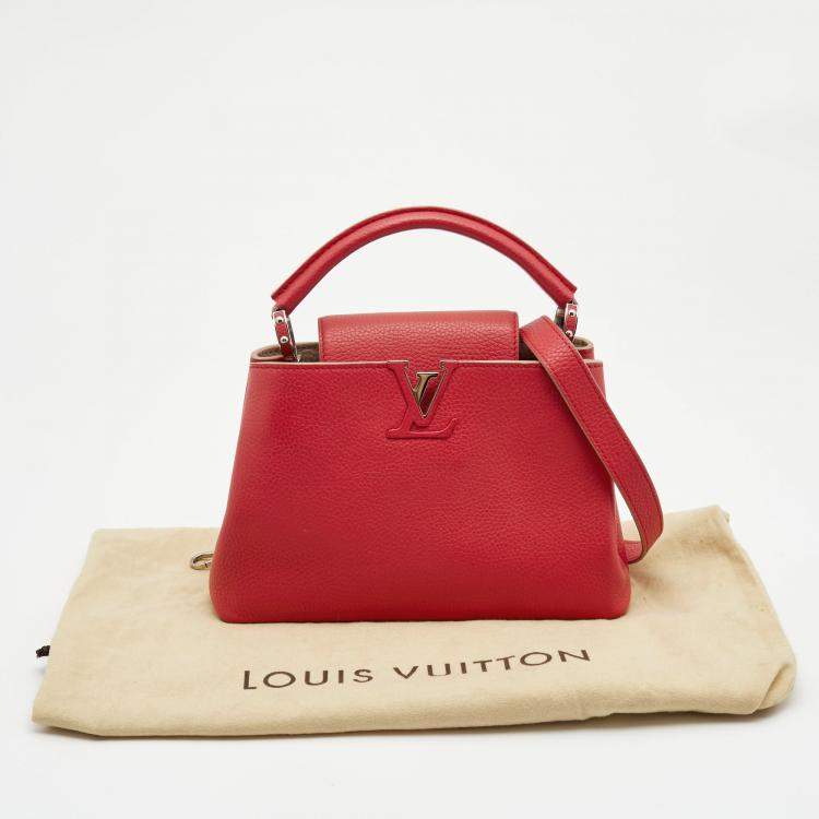 Pre Owned Louis Vuitton Red Taurillon Leather Capucines BB Bag
