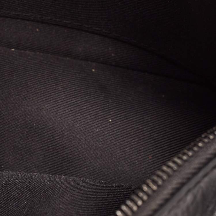 Pre Owned Louis Vuitton Black Monogram Embossed Leather Mini Soft Trunk Bag