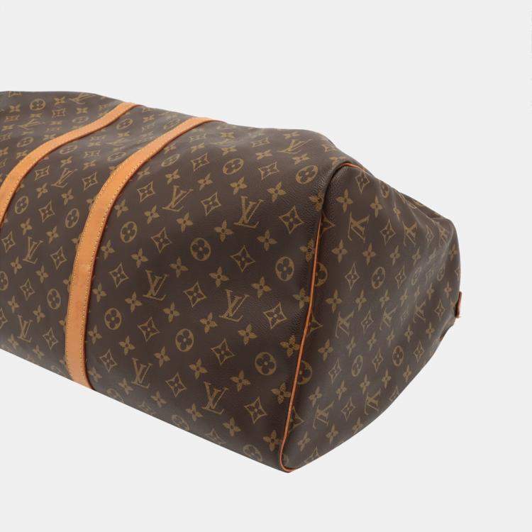 Pre Owned Louis Vuitton Brown Monogram Canvas Keepall 55 Bag