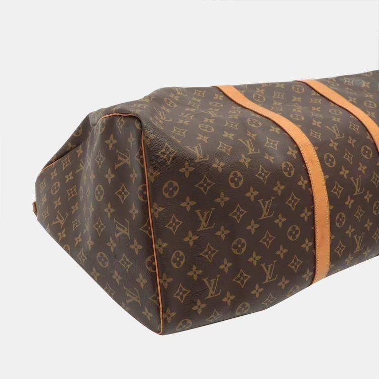 Pre Owned Louis Vuitton Brown Monogram Canvas Keepall 55 Bag